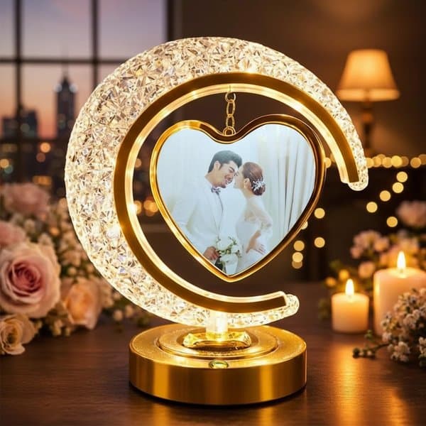 Half Moon Crystal LED Photo Frame Lamp - View 2
