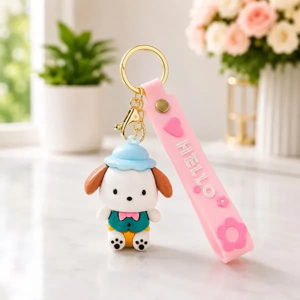 Puppy Dog Silicone Keychain - View 4