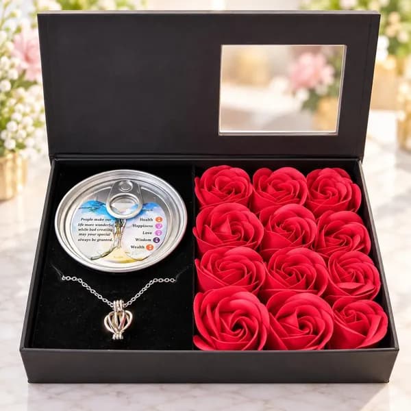 Love Forever Pearl Chain with Rose Gift Box - View 2