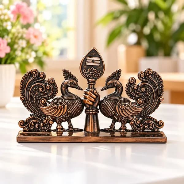 Murugan Vel with Peacock Showpiece - View 2